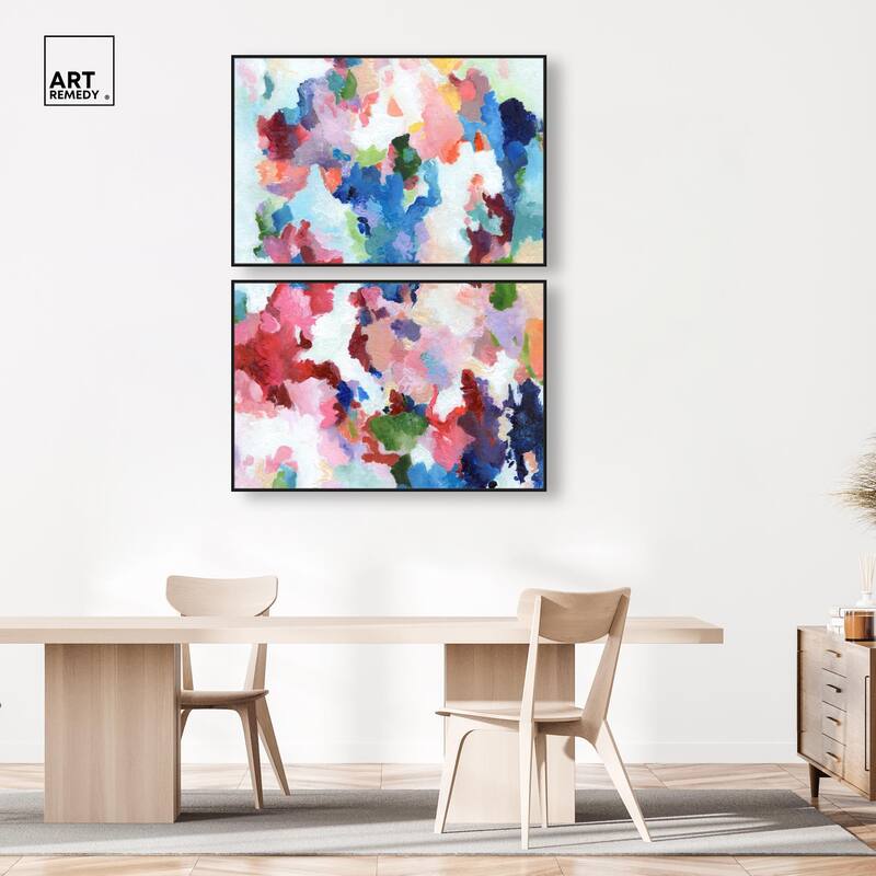Bold Color Swirlz Canvas Set of 2 by Art Remedy