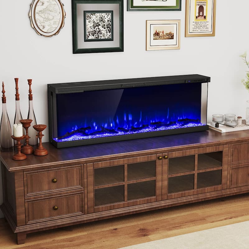 Costway 50" Wide 3-Sided Electric Fireplace Insert 750with 1200W - See Details