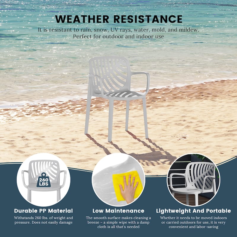 Frond and Form Outdoor Stacking Dining Armchair (Set of 2)