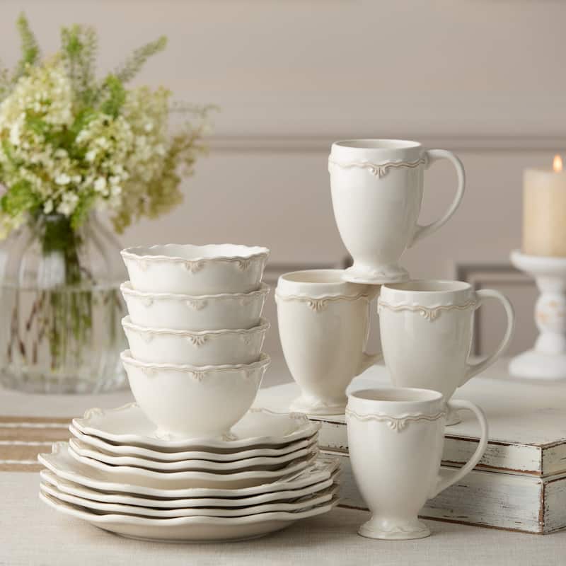 Certified International Heritage Scroll 16 Piece Dinnerware Set,Service for 4