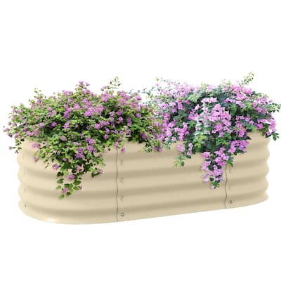Modern Minimalist Garden Bed with Safety Edging, Easy DIY Stock Tank, for Growing Flowers Herbs Vegetables - 8' x 10'