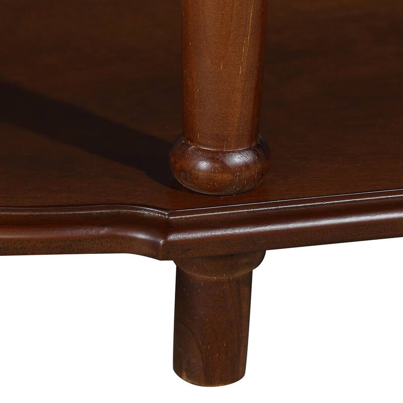Living Room Hallway Retro Curved Wood Console Table Sofa Table with Shelf and 2 Drawers