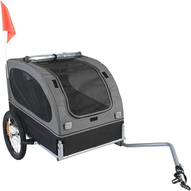 Dog Bike Trailer, Pet Cart Bicycle Carrier, Easy Folding Frame with Quick Release Wheels, Universal Bicycle Coupler - 88 lbs capacity