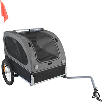 Dog Bike Trailer, Pet Cart Bicycle Carrier, Easy Folding Frame with Quick Release Wheels, Universal Bicycle Coupler