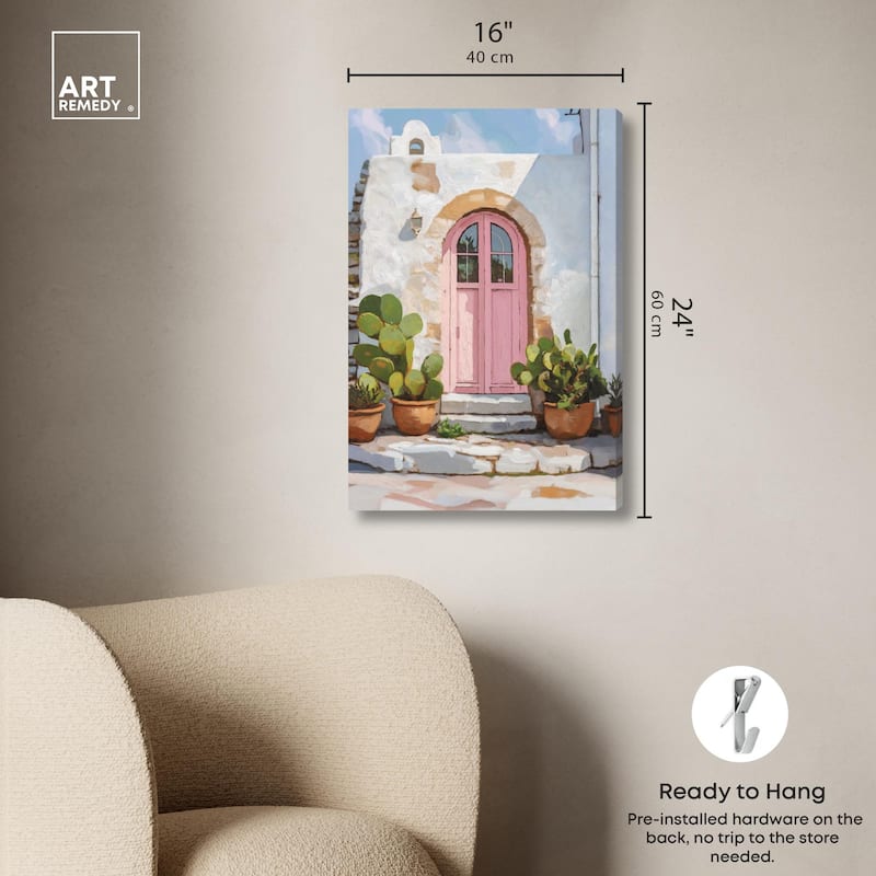 Pink Door I Canvas by Art Remedy, Gallery Wrapped