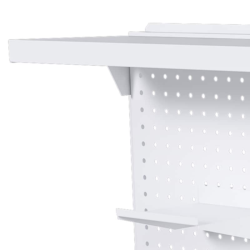 Anmytek Metal Desk Mounted Pegboard Monitor Stand Office Organizer Storage Riser White Modern