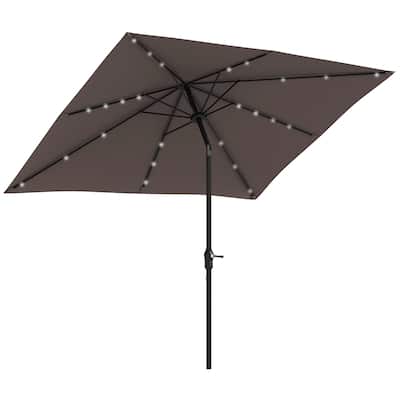 Versatile Outdoor Umbrella with LED Lights and Adjustable Features for Various Settings