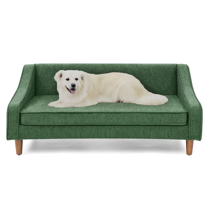 Durable Elevated Dog Sofa Bed,Pet Sofa with Modern Irregular Armrest Design,Comfortable Soft Dog Sofa