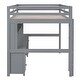 preview thumbnail 15 of 16, Full Size Loft Bed with Desk, Cabinets, Drawers and Bedside Tray, White
