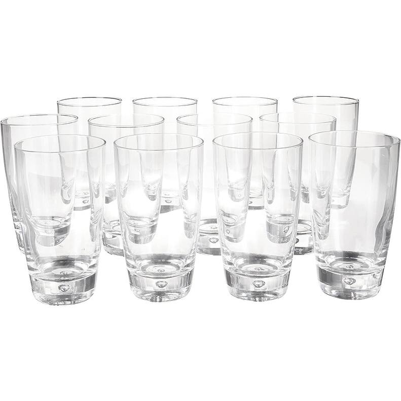 Bormioli Rocco Luna Tumbler Beverage Glasses Set of 12 - 15.25 oz.