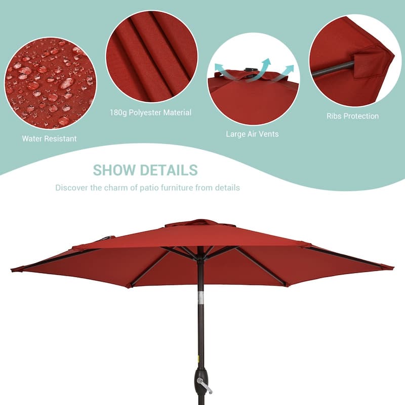 Bonosuki 7.5Ft Patio Market Umbrella Weather-Resistant Table Umbrella