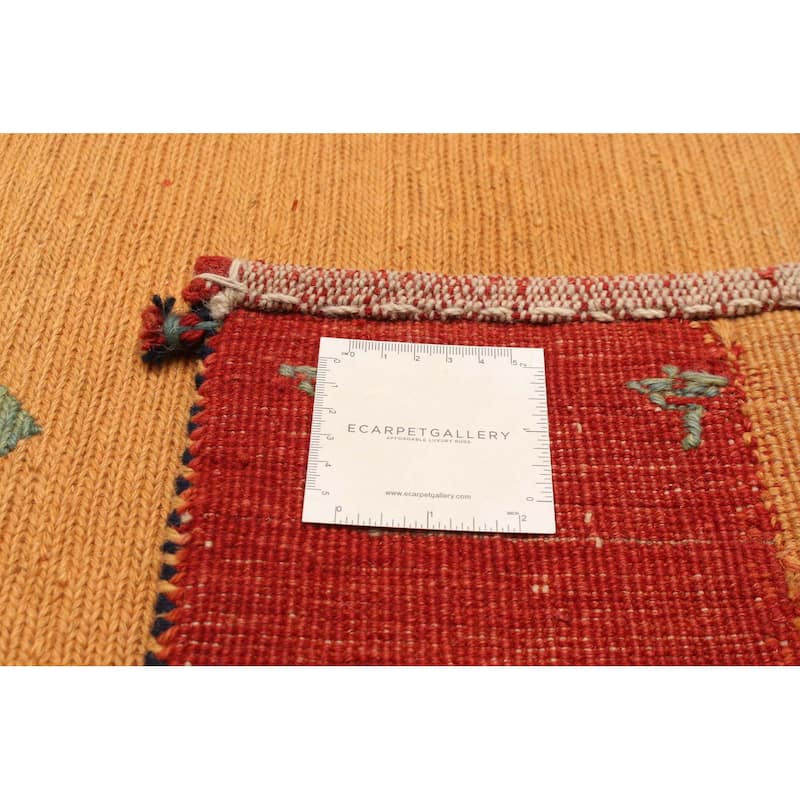 ECARPETGALLERY Flat-Weave Kashkuli Burnt Orange Wool Tapestry Kilim - 5'7 x 7'8