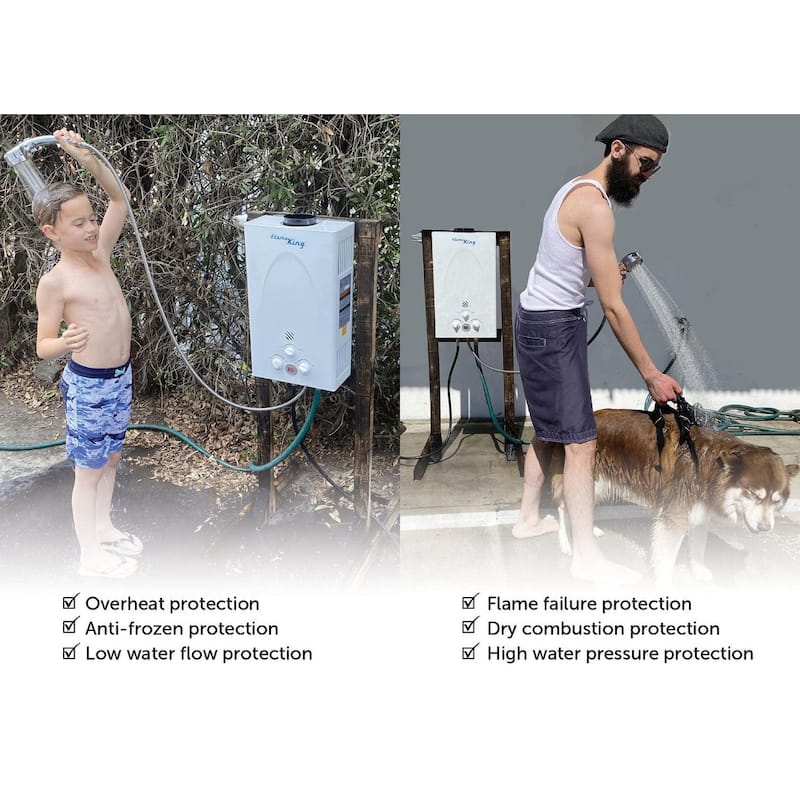 Flame King Portable Tankless Water Heater Propane Outdoor Shower 10L