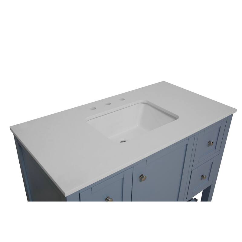 KitchenBathCollection Lakeshore 42" Bathroom Vanity with Engineered White Top