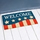 preview thumbnail 3 of 2, Patriotic Stripes Coir Door Mat
