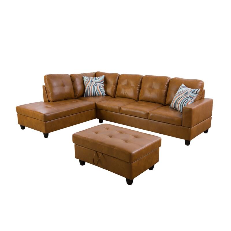 3-Pieces Sectional Sofa Set,Amber(09001A)