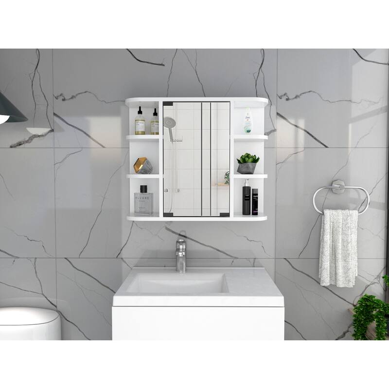 6-Shelf Medicine Cabinet with Mirorr