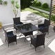 preview thumbnail 24 of 52, Kullavik Outdoor Dining Set, Rattan Patio Furniture Dining Table & Chairs