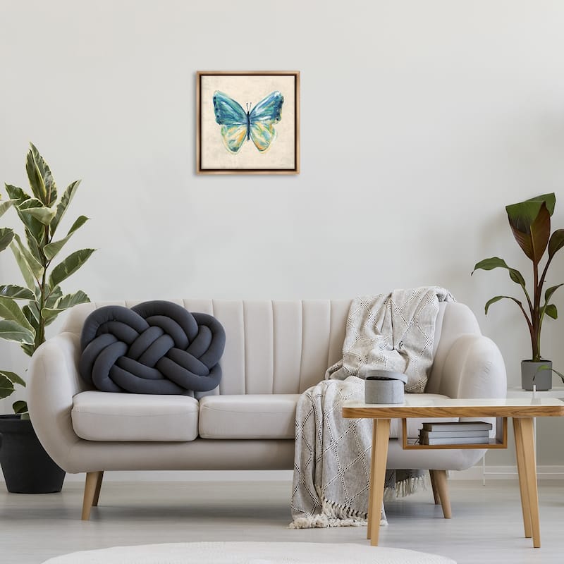 Stupell Bright Watercolor Butterfly Framed Floater Canvas Wall Art Design By Carol Robinson