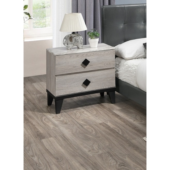 Bedroom Furniture Contemporary Look Nightstand Drawers Bed Side Table plywood