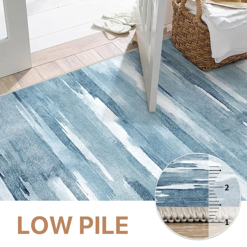 Mcow Modern Abstract Machine Washable Low Pile Area Rugs - 8'X10'