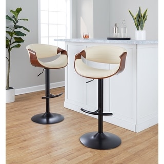 Carson Carrington Kanteborg Adjustable Bar Stool with Rounded T Footrest (Set of 2)