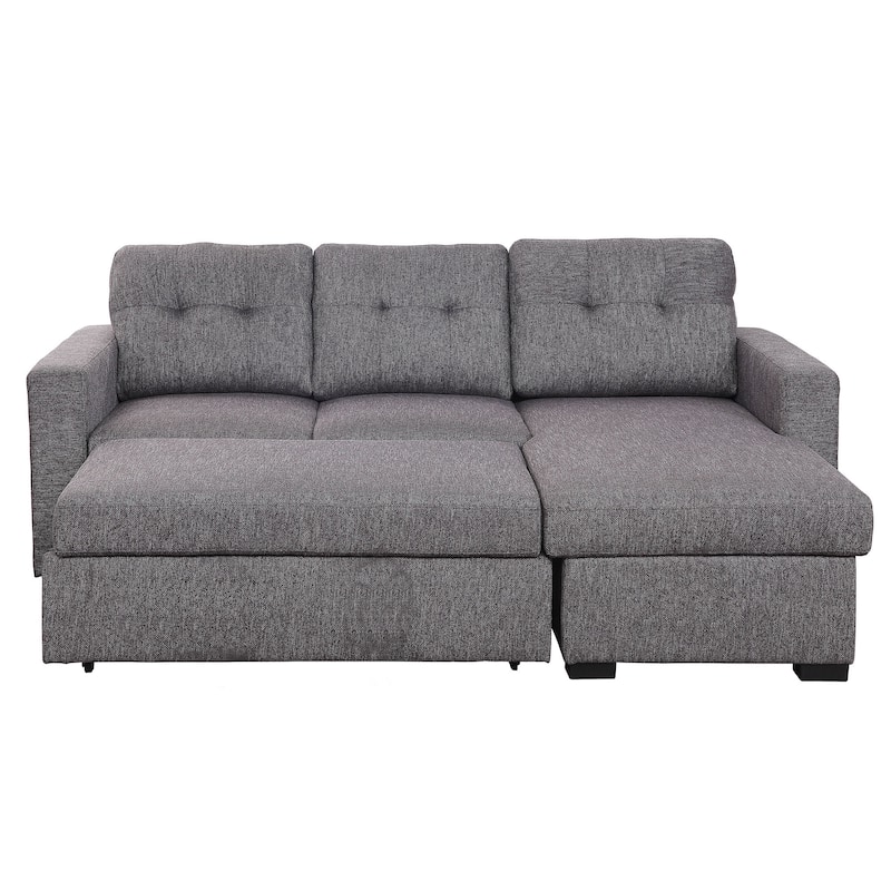 Modern Fabric Sectional Sofa w/Bed & Storage