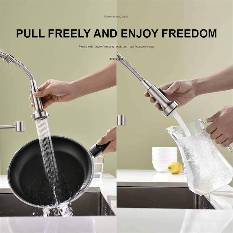 Commercial Kitchen Sink Faucet With Pull Down Sprayer Kitchen Faucets Single Handle Spring High Arc Mixer Faucets With Valve