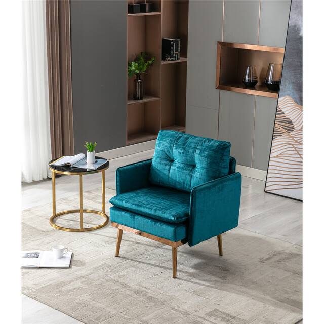 Upholstered Accent Chair Chaise Lounge Chair- 30.71"W X 28.35"D - Teal