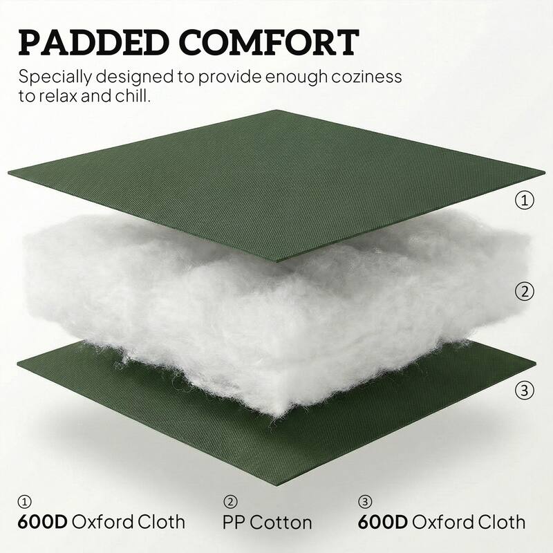 Outsunny Folding Patio Chairs Set of 2, Padded High Back Folding Lawn Chairs with Armrests, 600D Oxford Fabric