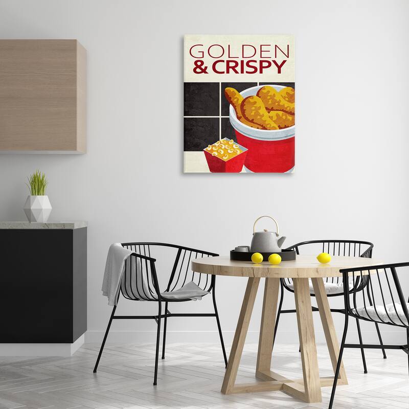 Stupell Golden & Crispy Fried Food Canvas Wall Art Design By Kim Allen