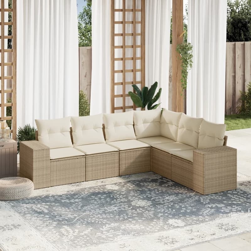 vidaXL Garden Sofa Set - Beige and cream Without table