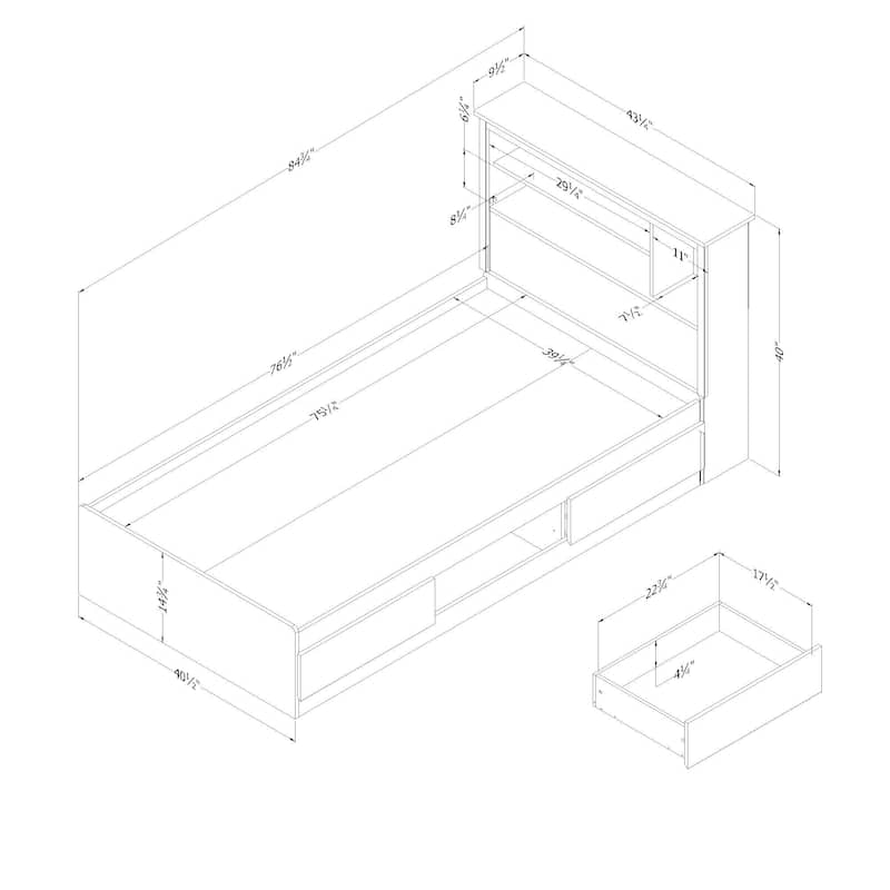 South Shore Cavalleri Bed and Headboard Set