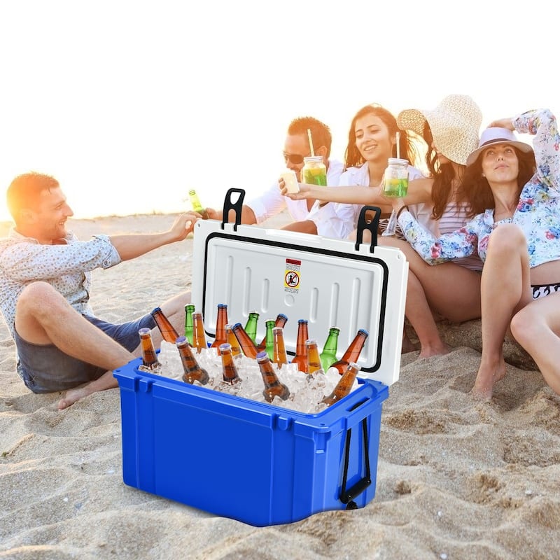 58 Quart Ice Chest Cooler for Camping Fishing Tailgating and Backyard Parties with Drain Plug - 27.5" x15.5" x16" (L x W x H)