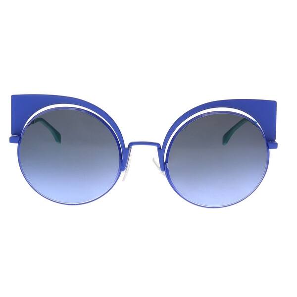 Shop Fendi 0177 S Hl 027f Electric Blue Cat Eye Sunglasses 53 22