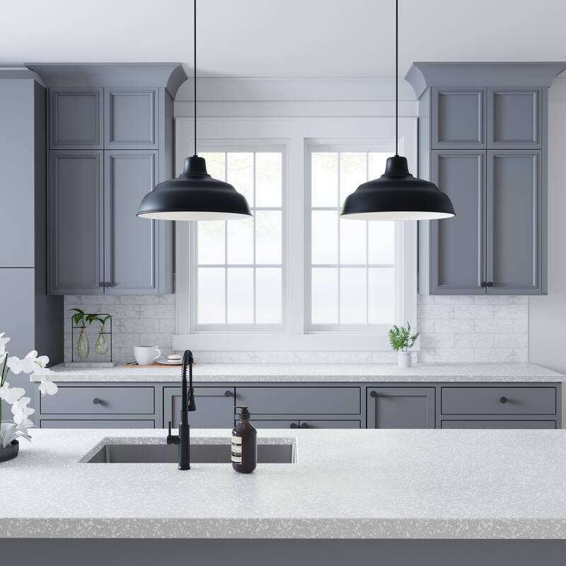 Millennium Lighting R Series 17" Metal Cord Hung Warehouse Shade Indoor/Outdoor Pendant Light