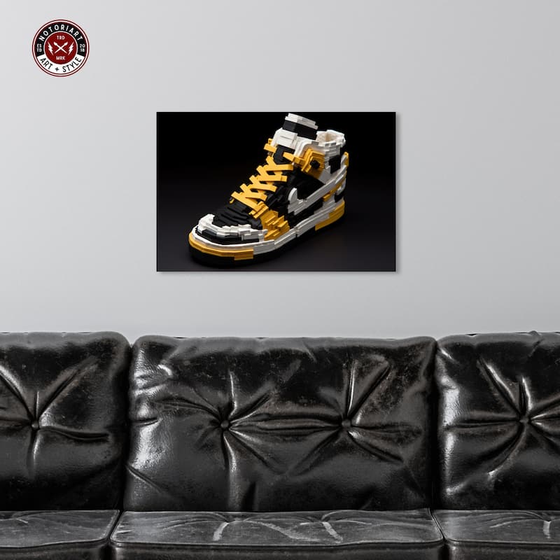 Notoriart Toy Sneaker Black Gallery Wrapped Sneaker 1 Piece Canvas Wall Art