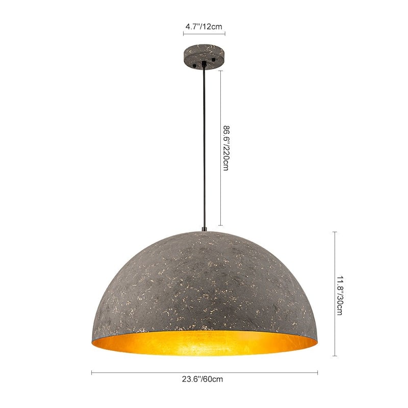 Industrial Oversized Metal Dome Pendant Light - Modern Farmhouse