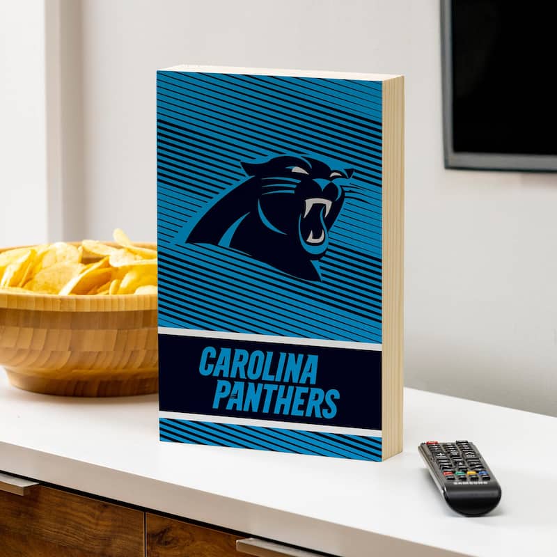 Carolina Panthers Wooden Tabletop Mantel Shelf Sign - 8" x 12"