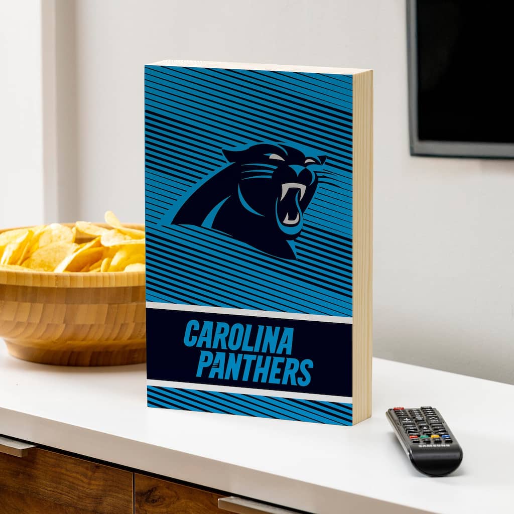 Carolina Panthers Wooden Tabletop Mantel Shelf Sign