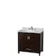 Option Espresso, White Carrara Marble Top, Chrome Trim