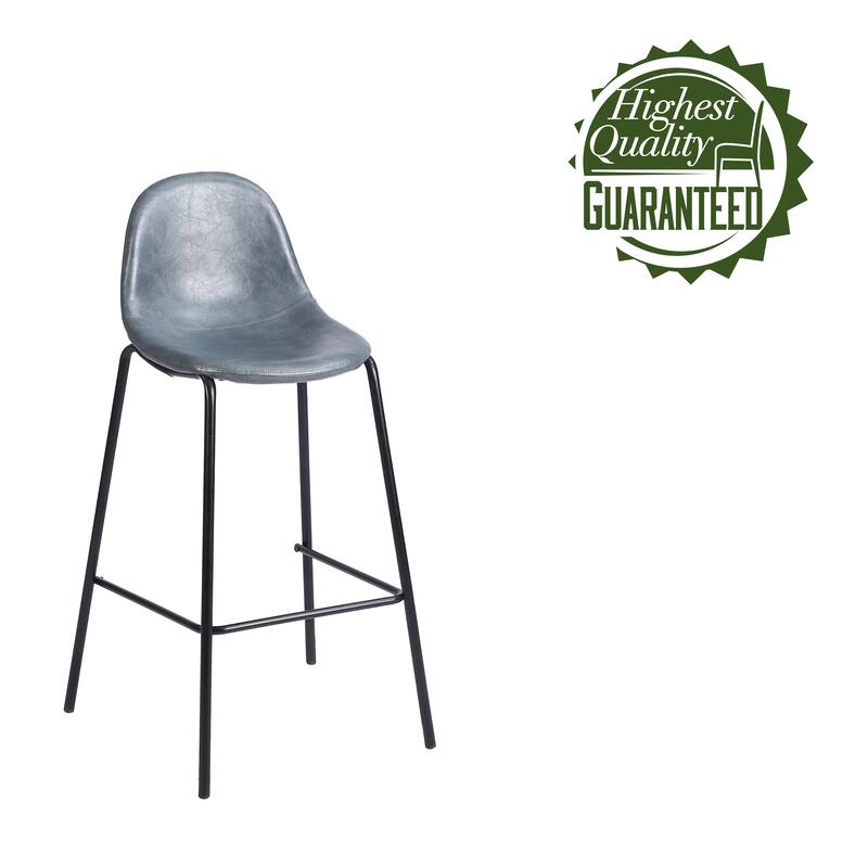 Porthos Home Tuca Bar Stools Set Of 2, PU Leather Upholstery, Iron Legs