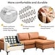 preview thumbnail 33 of 56, OVIOS Mid-Century SUEDE Leather Chaise Reversible Sofa