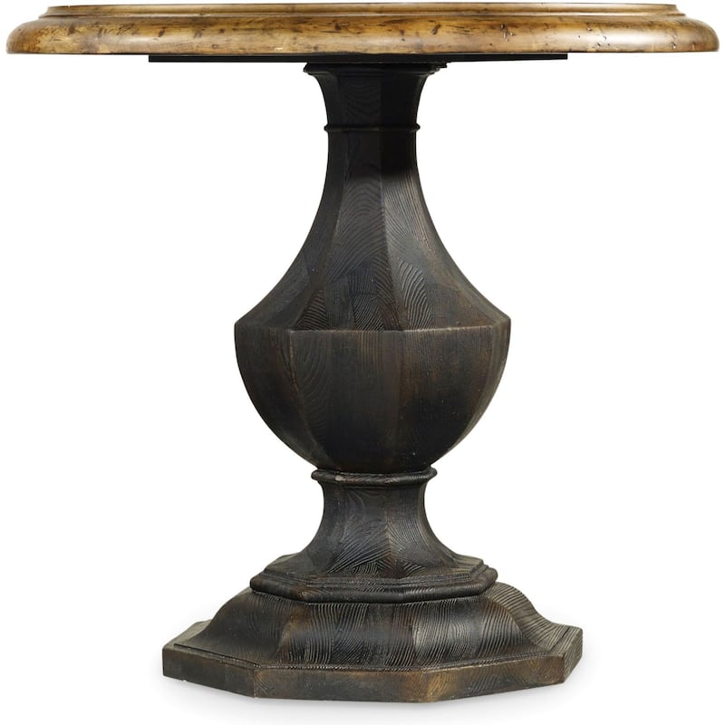 Hooker Furniture 30 Inch Diameter Hardwood Pedestal Table from the - Rubbed Antique Coffee