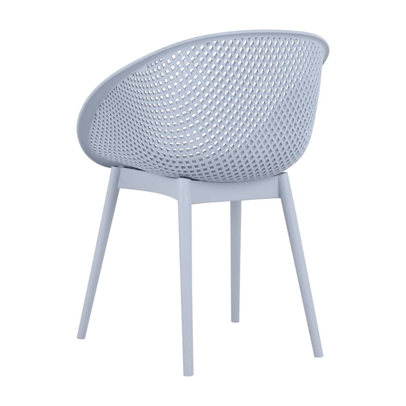 2-Pack Modern Lounge Chairs - Indoor/Outdoor All-Weather PP Plastic, Lightweight & Stackable