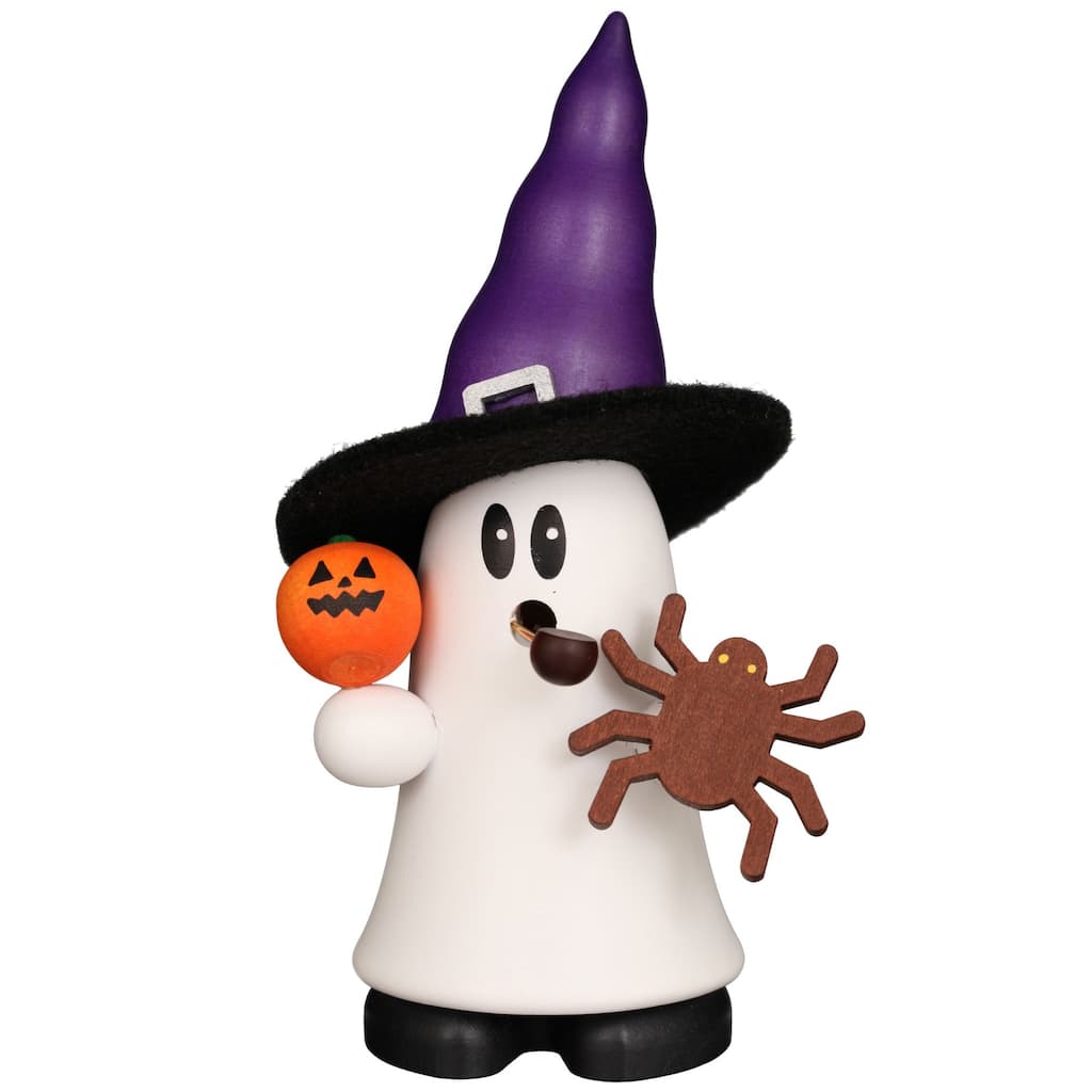 5.75” Christian Ulbricht Smoker Ghost With Spider Halloween Decoration