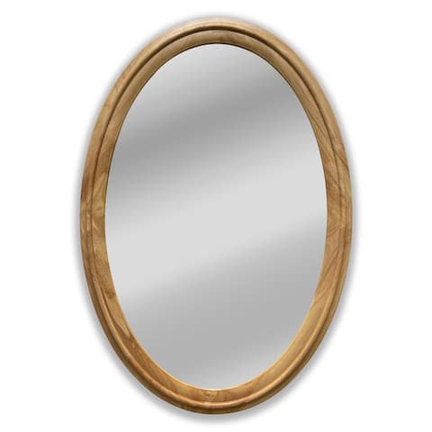 Maple Framed Wall Mounted Oval Accent Mirror