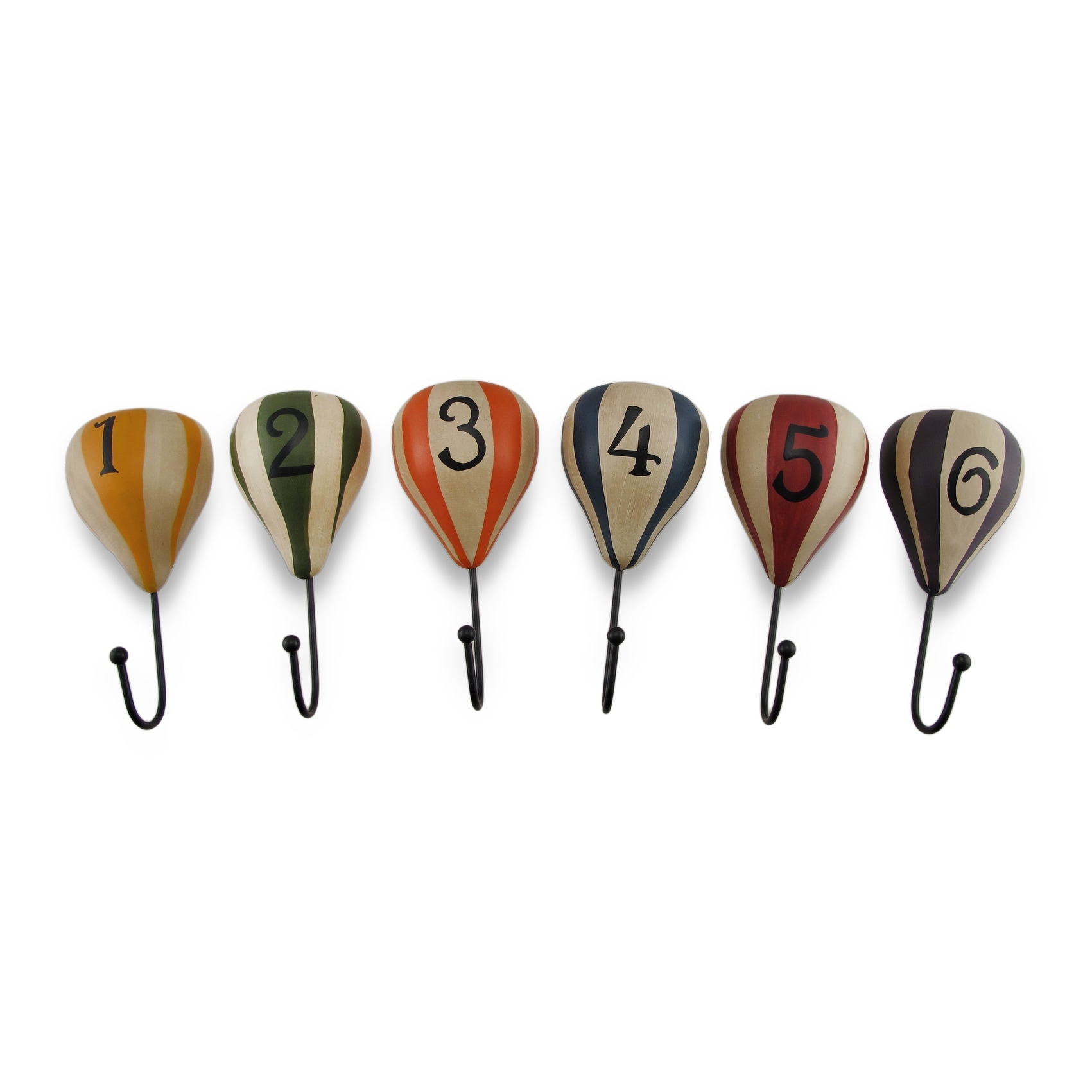 Shop Set Of 6 Hot Air Balloon Numbered Wall Hooks Overstock 16940664