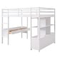 preview thumbnail 30 of 32, Multifunctional Loft Bed Full Size Loft Bed Solid with Built-in Desk and Two Drawers,Storage Shelves,Guardrail