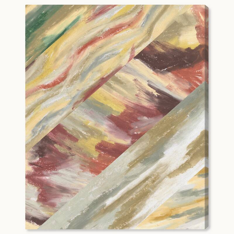 Wynwood Studio Canvas Abstract Stripes of River Currents Gray Modern & Contemporary Wall Art Canvas Print